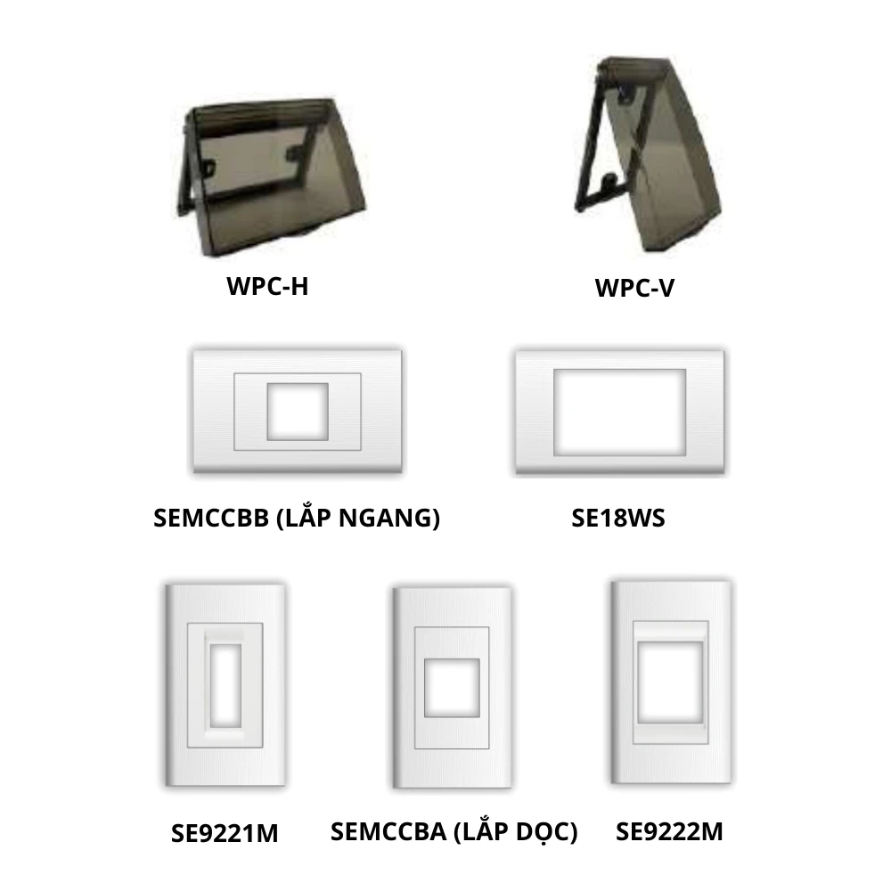 Mặt phụ kiện lắp chung cho dòng E18 & E18S mã WPC-H/ WPC-V/ SE18WS/ SE9221M/ SE9222M/ SEMCCBB/ SEMCCBA