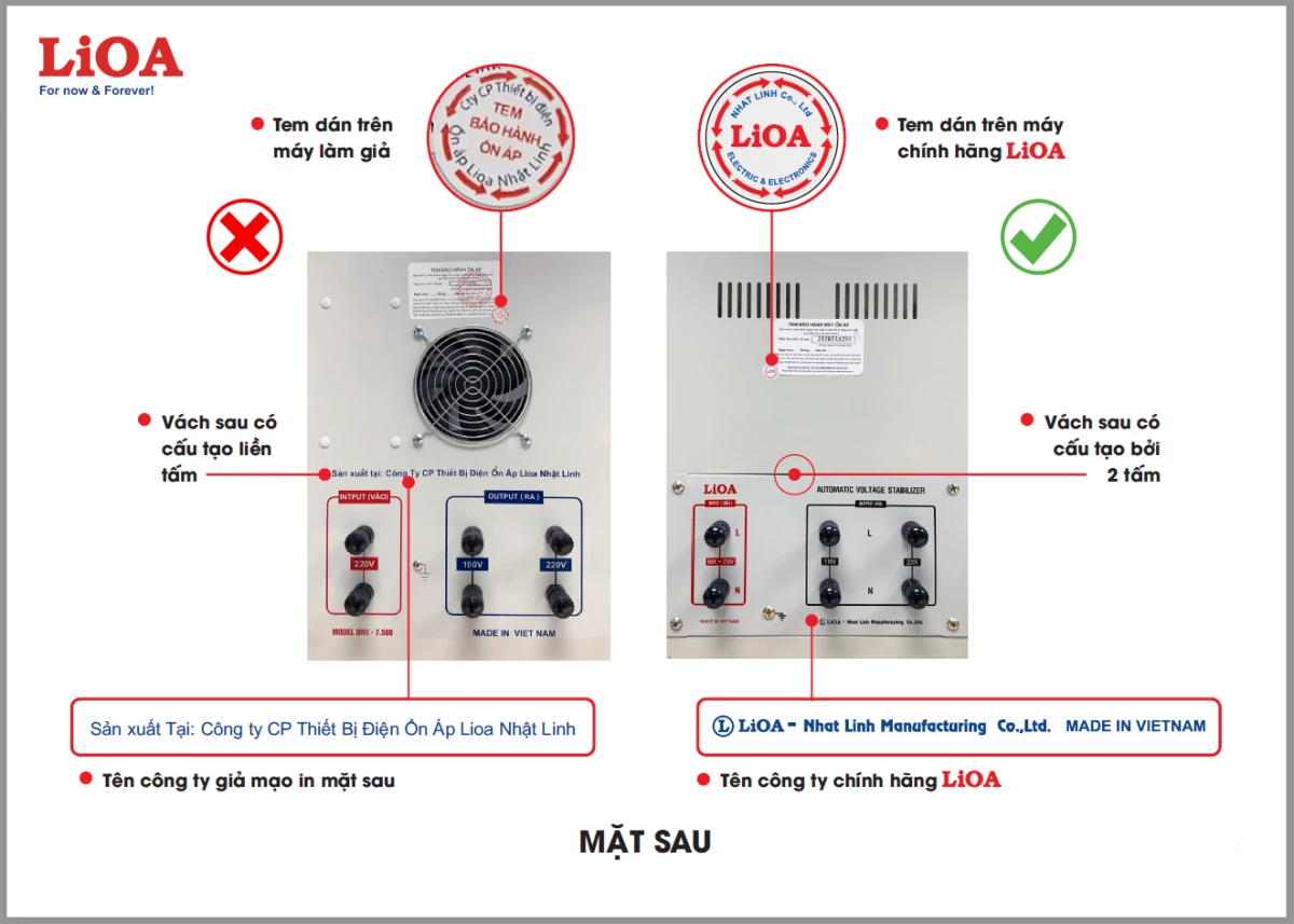 Phân biệt ổn áo LiOA – Hàng thật và hàng giả