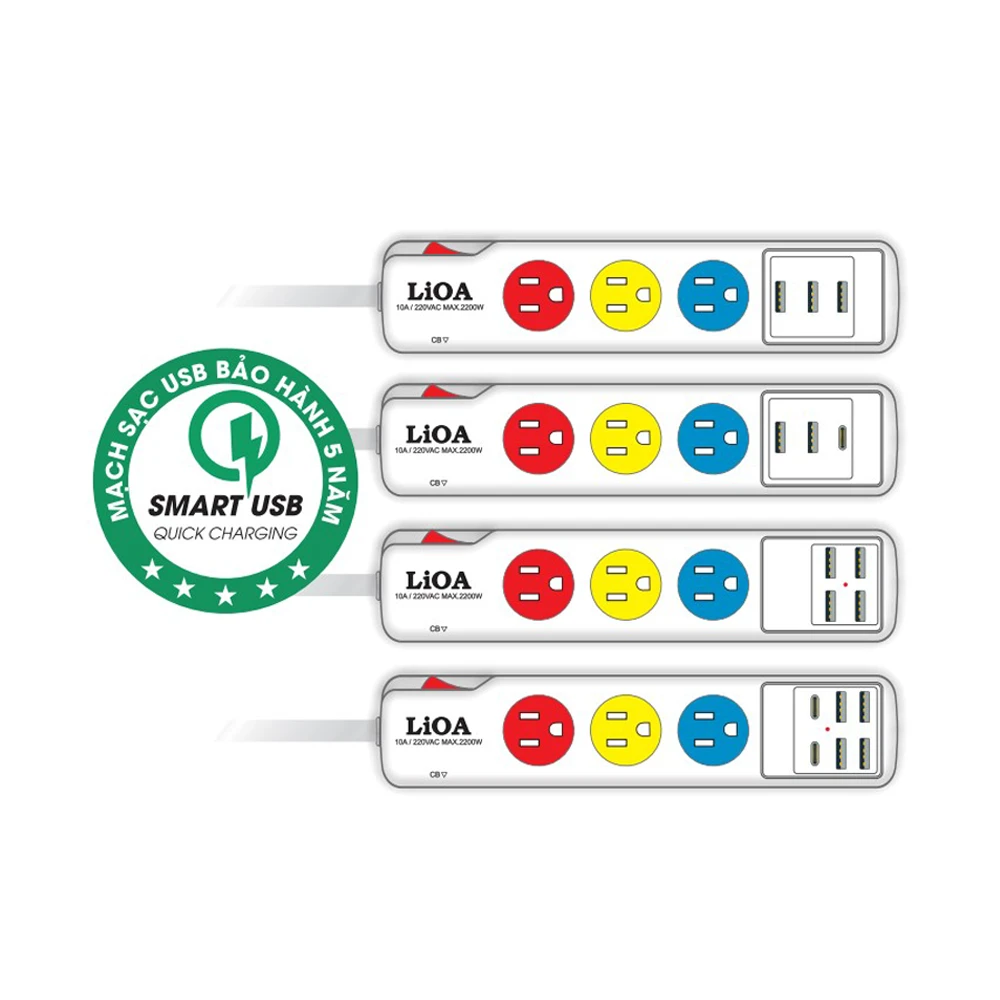 Ổ Cắm Kéo Dài Loại Tiêu Chuẩn Mỹ - Nhật Công Suất 15A 250VAC Max 3300W - Mã 3US3A, 3US2A1C, 3US4A, 3US4A2C