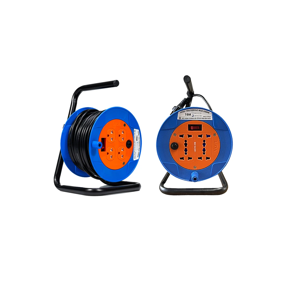 Ổ Cắm Kéo Dài Quay Tay Rulo Loại Quay Nhỏ. Mã QN15-2-15A, QN15-3-15A, QND15-2-15A, QND15-3-15A,