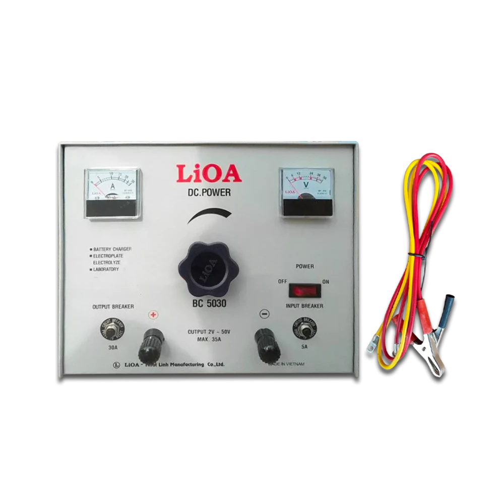 Máy Nạp Ắc Quy Nguồn 1 Chiều Mã BC5030. Chính Hãng LiOA. 30A, Điện Áp Vào 220V, Điện Áp Ra DC 2V-50V