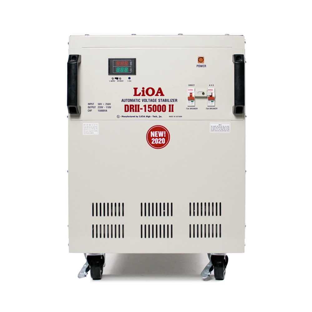 Ổn Áp LiOA 1 Pha DRII-15000II 15kVA 15000VA Điện Áp Vào 50V÷250V, Điện Áp Ra 220V÷110V