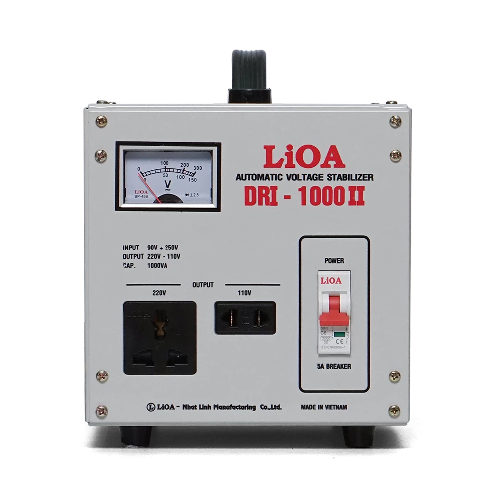 Ổn Áp LiOA 1 Pha mã DRI-1000II 1kVA 1000VA. Điện Áp Vào 90V÷250V, Điện Áp Ra 220V÷110V