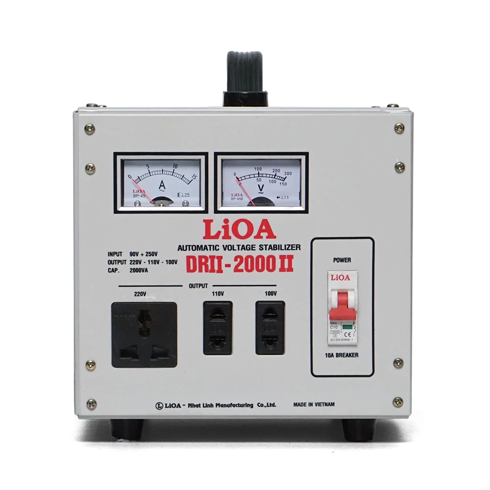 Ổn Áp LiOA 1 Pha DRII-2000II 2kVA 2000VA. Điện Áp Vào 50V÷250V, Ra 220V 110V 100V