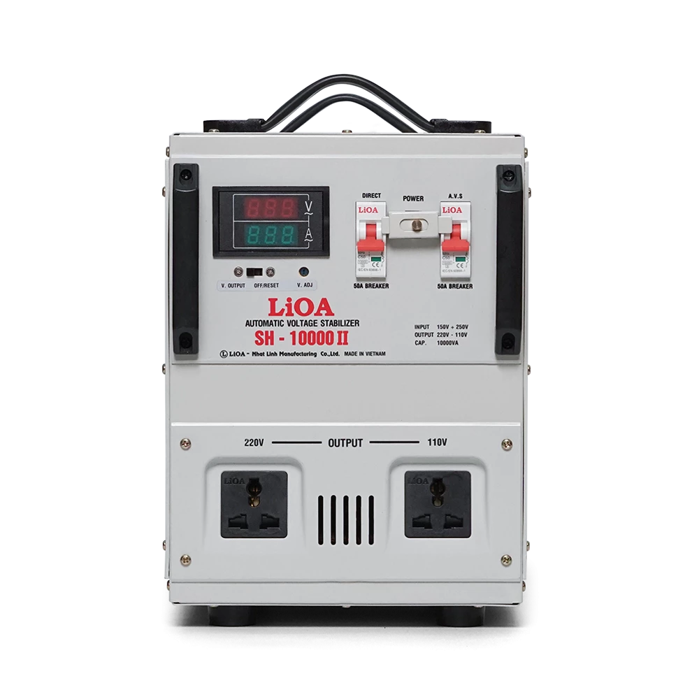Ổn Áp LiOA 1 Pha SH-10000II 10kVA 10000VA. Điện Áp Vào 150V÷250V, Điện Áp Ra 220V÷110V