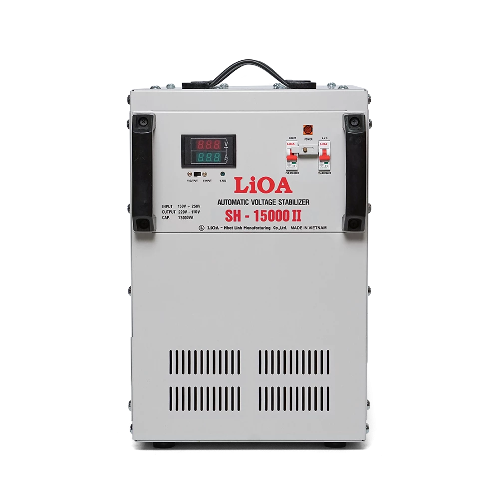 Ổn Áp LiOA 1 Pha SH-15000II 15kVA 15000VA. Điện Áp Vào 150V÷250V, Điện Áp Ra 220V÷110V