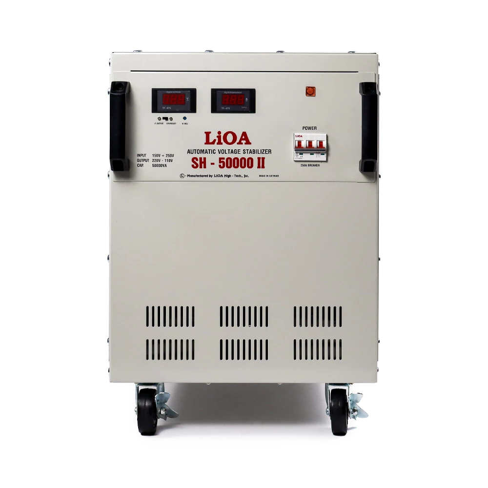 Ổn Áp LiOA 1 Pha SH-50000II 50kVA 50000VA. Điện Áp Vào 150V÷250V, Điện Áp Ra 220V÷110V