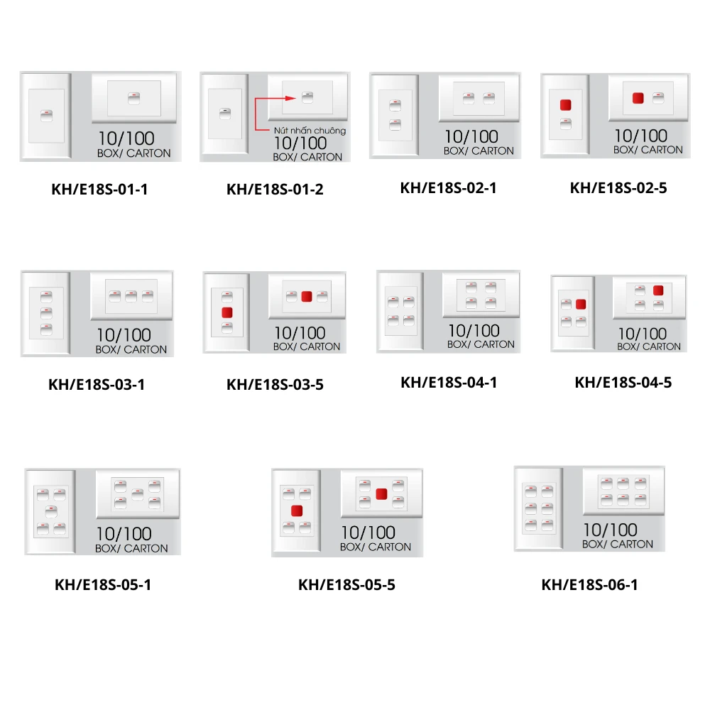 Hạt phụ kiện tròn thiết bị điện cho dòng E18 mã E18NGN/ E18NRD/ E18NWT/ E18NG/ E18NR/ E18TV75MS/ E18RJ40/ E18RJ88/ E400VX/ E500VX/ E1000VX