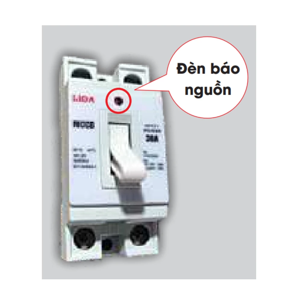 Cầu dao tự động an toàn (Aptomat) LiOA loại 1 tiếp điểm lắp dọc có đèn báo