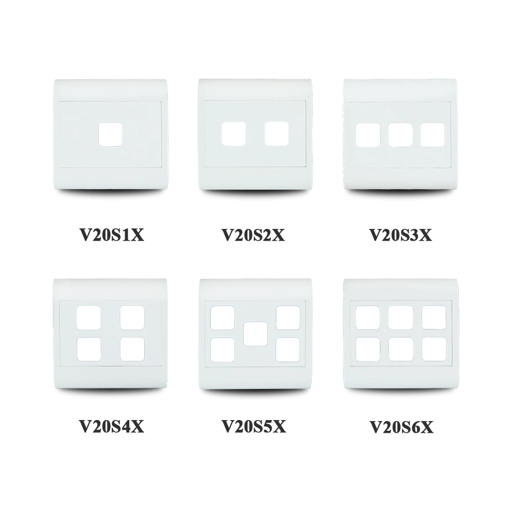 Square Faceplate for V20 Series Switches Models V20S1X / V20S2X / V20S3X / V20S4X / V20S5X / V20S6X