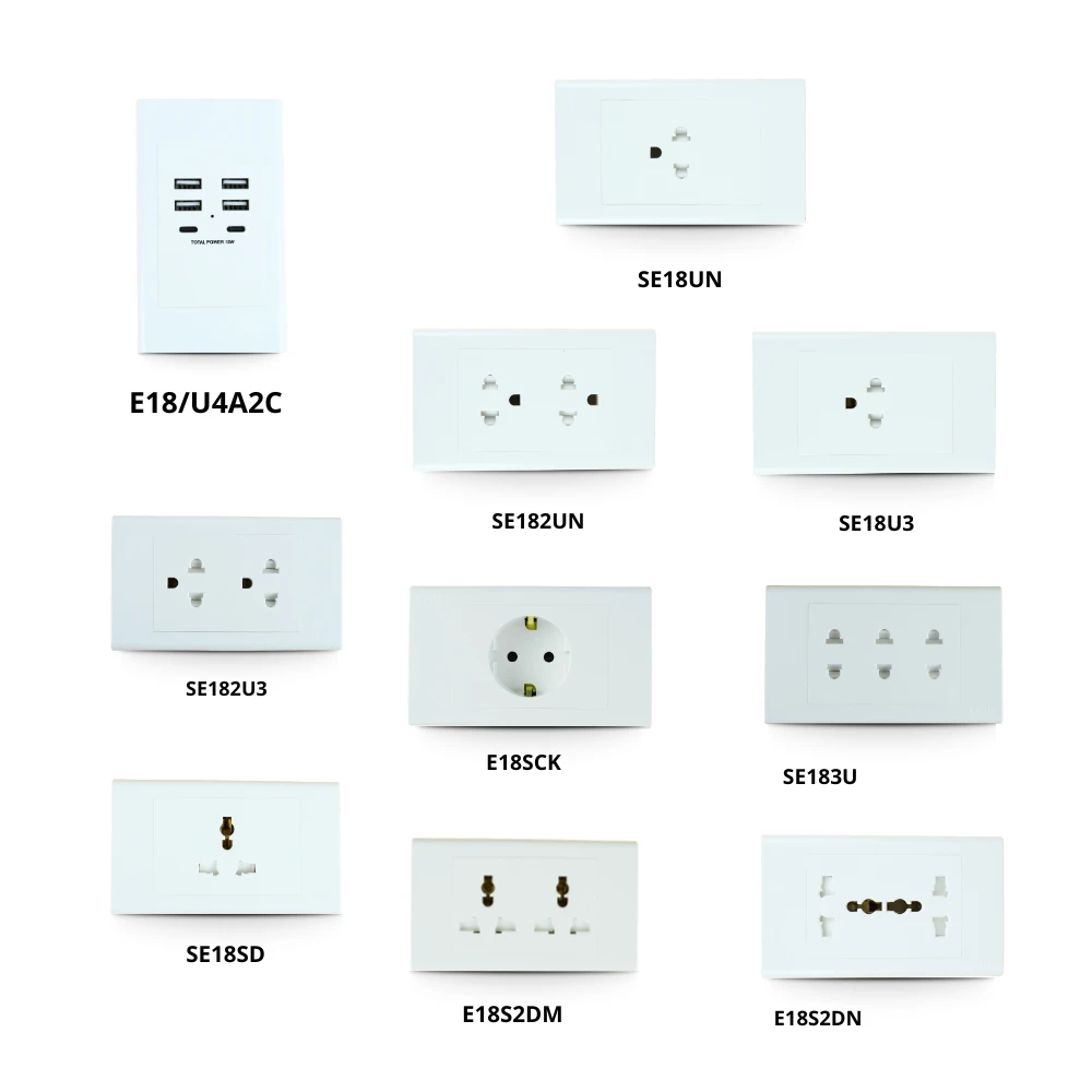 Ổ cắm dòng E18 & E18S mã SE18UN/ SE182UN/ SE18U3/ SE182U3/ SE183U/ E18SD/ E18S2D/ E18S2DM/ E18SCK/ E18S2DN/ E18/U4A2C