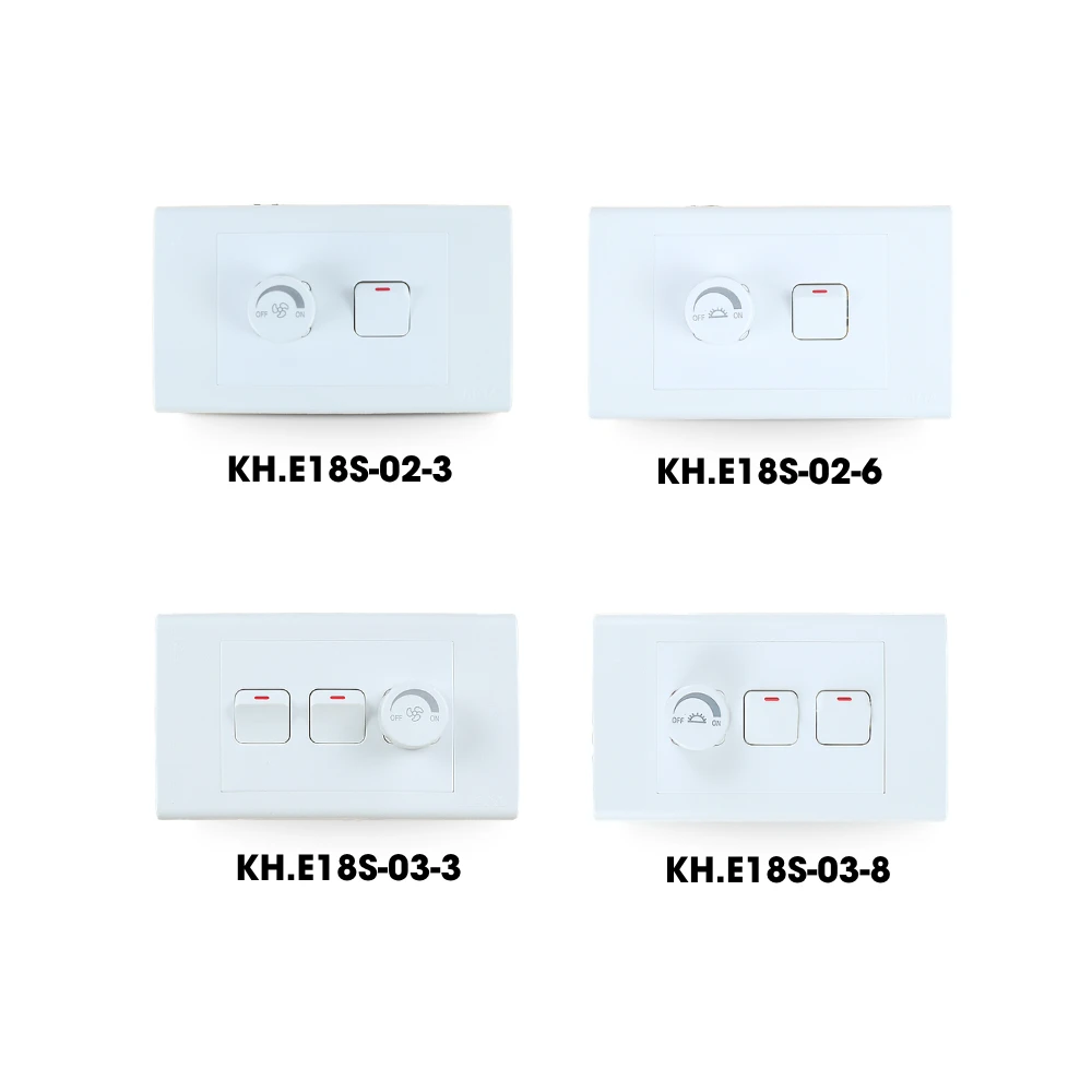 Combined Electrical Device with Switch and Regulator – E18S Series Models: KH/E18S-02-3 / KH/E18S-02-6 / KH/E18S-03-3 / KH/E18S-03-8