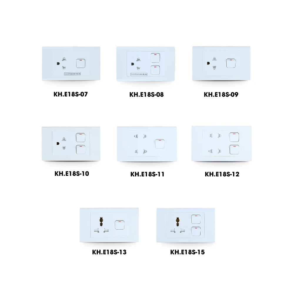Combined Switch & Socket – E18S Series Models: KH/E18S-07 / KH/E18S-09 / KH/E18S-8 / KH/E18S-10 / KH/E18S-11 / KH/E18S-12 / KH/E18S-13 / KH/E18S-15