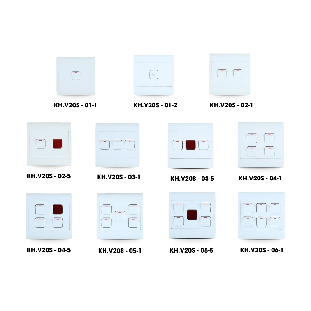 Thiết bị điện có công tắc lắp sẵn dòng V20 mã KH/V20S