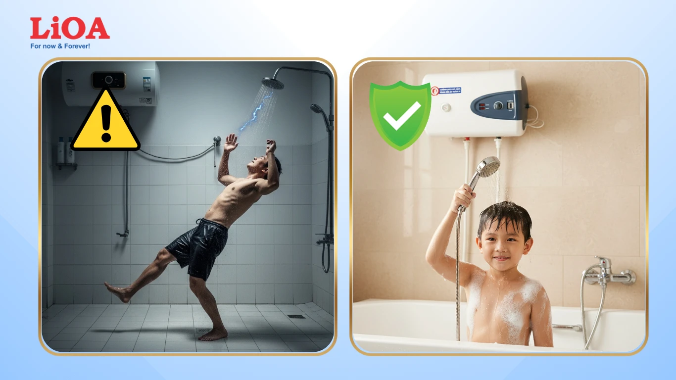 Bình Đun Nước Nóng LiOA Chống Giật An Toàn Cho Gia Đình