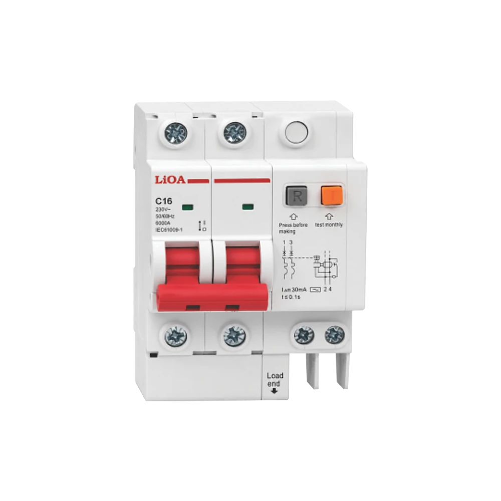 Cầu dao chống dòng rò tích hợp bảo vệ quá tải LiOA - Loại 2 cực - Mã RCBO